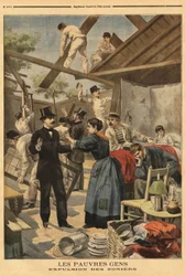 Espulsione e elemento della caserma allestita nella zona militare alla porta di Gentilly. Illustrazione in “Le petit journal” 23/06/1895