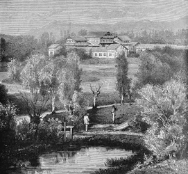 Vista esterna della piscicoltura di Huningue. In 