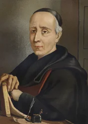 FEIJOO Y MONTENEGRO, Benito Jerónimo (1673-1764). Scrittore e saggista spagnolo - ritratto di Benito Jerónimo Feijoo (1676-1764), teologo e medico spagnolo, da «Uomini e donne famosi». Barcellona 1877