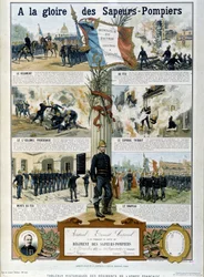 Vigili del Fuoco: Alla gloria dei Sapeurs - in "Historical paintings of the regiments of the French army" circa 1890