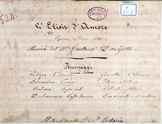 Prima pagina della partitura per L