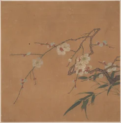 Prugna e bambù in fiore