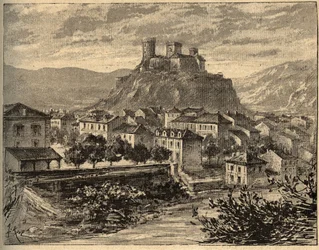 Foix - Ariège - Occitania - incisione in 