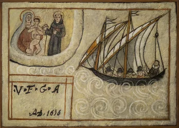 Ex-voto marinaio, offerta popolare come pegno di devozione e gratitudine del marinaio sopravvissuto ai pericoli del mare proveniente dalla Chiesa del Carmine, Torre del Greco, vicino a Napoli XIX secolo Italia
