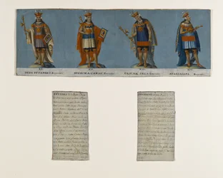 Quattro re Inca: Tupac Yupanqui, Huayna Capac, Huascar Inca, Atahuallpa, inizio XIX secolo