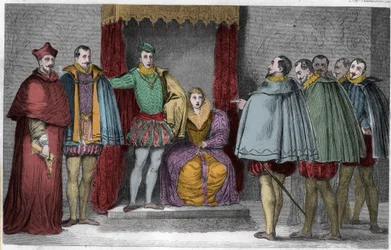 Francesco II (1544-60) dice ai deputati parlamentari che il Duca di Guisa e il Cardinale governeranno lo Stato