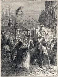 Rivoluzione francese: trionfo di Honoré Gabriel Riqueti, Conte di Mirabeau (1749-1791) entrato nella città di Marsiglia nel 1789. Incisione del 1889. Collezione privata