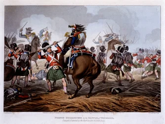 Curassieri francesi a Waterloo - in "Historical, military and naval anecdotes and incidents that arrived at the arms of Great Britain and their allies, ending in Waterloo" - di Edward Orme, ill. di Fry, Londra