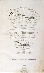 Frontespizio della prima edizione tedesca della partitura della Sinfonia n. 1 in Do maggiore di Ludwig van Beethoven