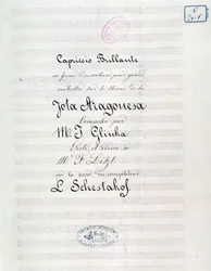 Frontespizio di Capriccio brillante sul tema di Jota Aragonese (ouverture spagnola n.1) di Mikhail Glinka