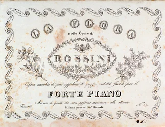 Frontespizio di La flora compendio dei pezzi più celebri (in versione fortepiano) di Gioacchino Rossini
