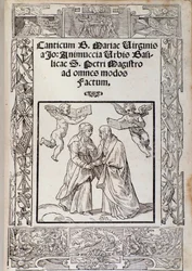 Frontespizio della partitura musicale di "Cantico della Beata Maria Vergine" di Giovanni Animuccia