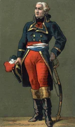 Generale Dumouriez. Charles Francois du Perier, detto du Perier du Mourier poi Dumouriez Generale francese (1739-1823). Cromolitografia del XIX secolo