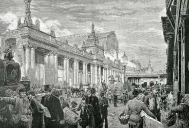 Impero tedesco o Secondo Reich (1871-1918): Dimostrazione socialista nella Piazza del Mercato di Berlino, 25 febbraio