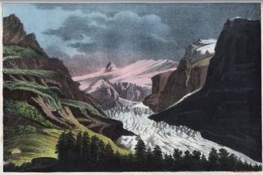 Ghiacciaio di Grindelwald in Svizzera - incisione da 