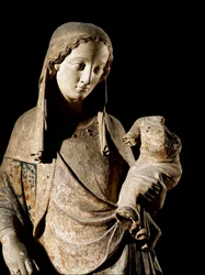 Arte gotica: Vergine e Bambino (dettaglio)