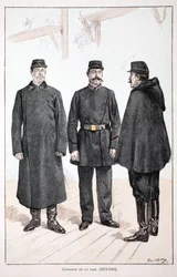 Guardiani della Pace (1873-1894). Incisione a colori, per illustrazione del libro 
