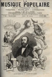 Gustave Nadaud (1820-1893), cantautore francese e le sue canzoni - incisione in 