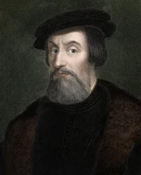 Hernando Cortes (1485-1547), conquistatore inglese del Messico (incisione del XIX secolo)