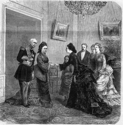 Stretta di mano tra Elisabeth de Mac Mahon (1834-1900) e l