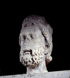 Testa del Re di Giuda dalla Cattedrale di Notre Dame de Paris. Intorno al 1220-1230