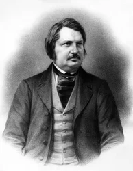Honoré de Balzac (1799-1850) romanziere francese, c. 1840 (incisione)