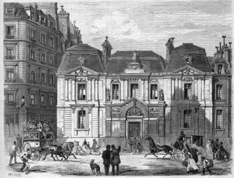 Hotel Carnavalet nella strada che allora si chiamava Culture Sainte Catherine a Parigi, oggi Museo Carnavalet in rue de Sévigné nel quartiere Marais. Incisione in 