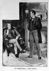 Illustrazione del libro Sherlock Holmes. Fine XIX secolo.