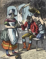 Illustrazione del racconto "Buona Mamma Pecora". In "Tales from the home for the little ones". Incisione anonima del XIX secolo
