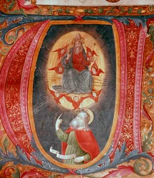 Lettera iniziale V con rappresentazione di Ezechiele (miniatura)