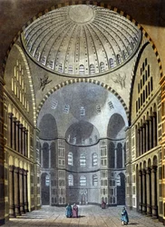 Interno della Moschea di Santa Sofia a Costantinopoli - in 