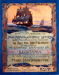 Invito per Lord Stalbridge a partecipare al varo della RMS Lusitania