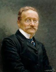 Italia, Milano, Ritratto del poeta, compositore e librettista italiano Arrigo Boito (1842 - 1918)
