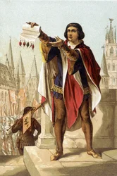 Jacob Van Artevelde. Borghese di Gand (1290-1345). Cromolitografia del 1880.