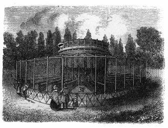 Jardin des Plantes a Parigi nel 1861: fagianeria