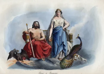 Giove e Giunone - incisione da «Usi e Costumi di Tutti i Popoli dell