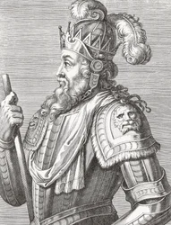 Re Alfonso V del Portogallo. Ritratto.