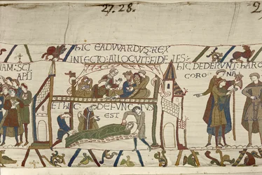 Re Edoardo il Confessore sul letto di morte, Arazzo di Bayeux