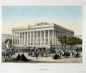 La Borsa di Parigi - Litografia