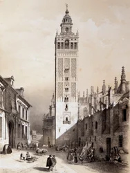 La Giralda, Siviglia, "Spagna Artistica e Monumentale dei famosi siti e monumenti di Spagna" di Don Genaro Perez de Villa