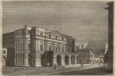 La Scala a Milano - Vista del teatro della Scala a Milano, Italia - 1837