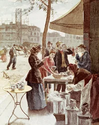 La lattaia, 6 del mattino di domenica. Incisione a colori 14 luglio 1895