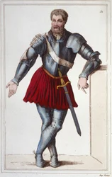 Il cavaliere Bayard (1475-1524) incisione 1830