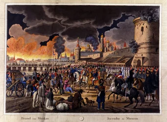 Il grande incendio di Mosca nel settembre 1812.