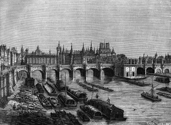 Le pont Neuf a Parigi sotto Enrico III - in "Histoire de France" di Henri Martin, XIX secolo