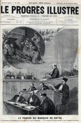 Il processo del marchese de Nayve alle assise di Bourges nel 1895 - Incisione in "Le Progres illustré" del 1895