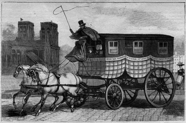 Gli Omnibus di Parigi nel XIX secolo: lo scozzese - Incisione del 1892