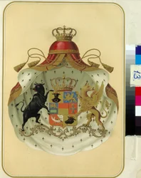 Stemma della Gran Loggia massonica di Svezia-Norvegia. Biblioteca di Stato Russa, Mosca.