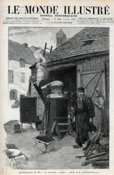 I distillatori - la distillazione a domicilio a Parigi nel 1895 - incisione in "Le Monde Illustré" n°1993 del 1895