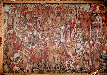 Vita e imprese di Alessandro Magno (356-323 a.C.), re di Macedonia. Arazzo del XV secolo. Roma, Galleria Doria Pamphili